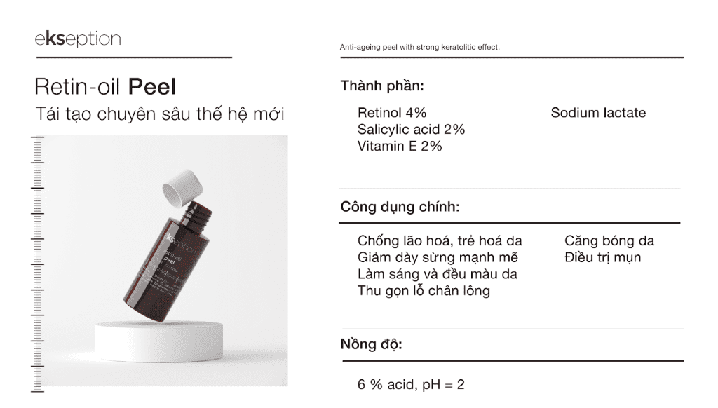 retin-oil peel tái tạo chuyên sâu thế hệ mới